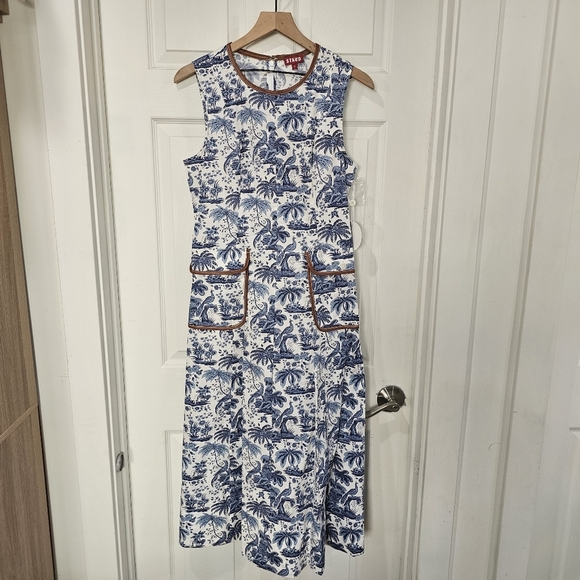 Staud Bait Toile Sleeveless Midi Dress - Picture 3 of 10